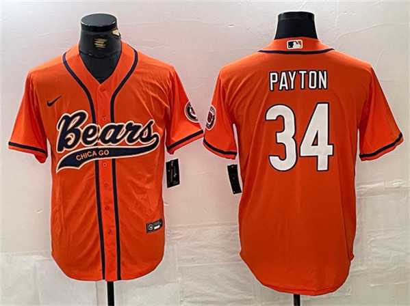 Men's Chicago Bears #34 Walter Payton Orange With Patch Cool Base Stitched Baseball Jersey,We sell and wholesale Men's Chicago Bears #34 Walter Payton Orange With Patch Cool Base Stitched Baseball Jersey on line form chian!
